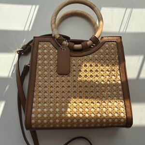Denver Hayes Tan and Brown Woven Tote